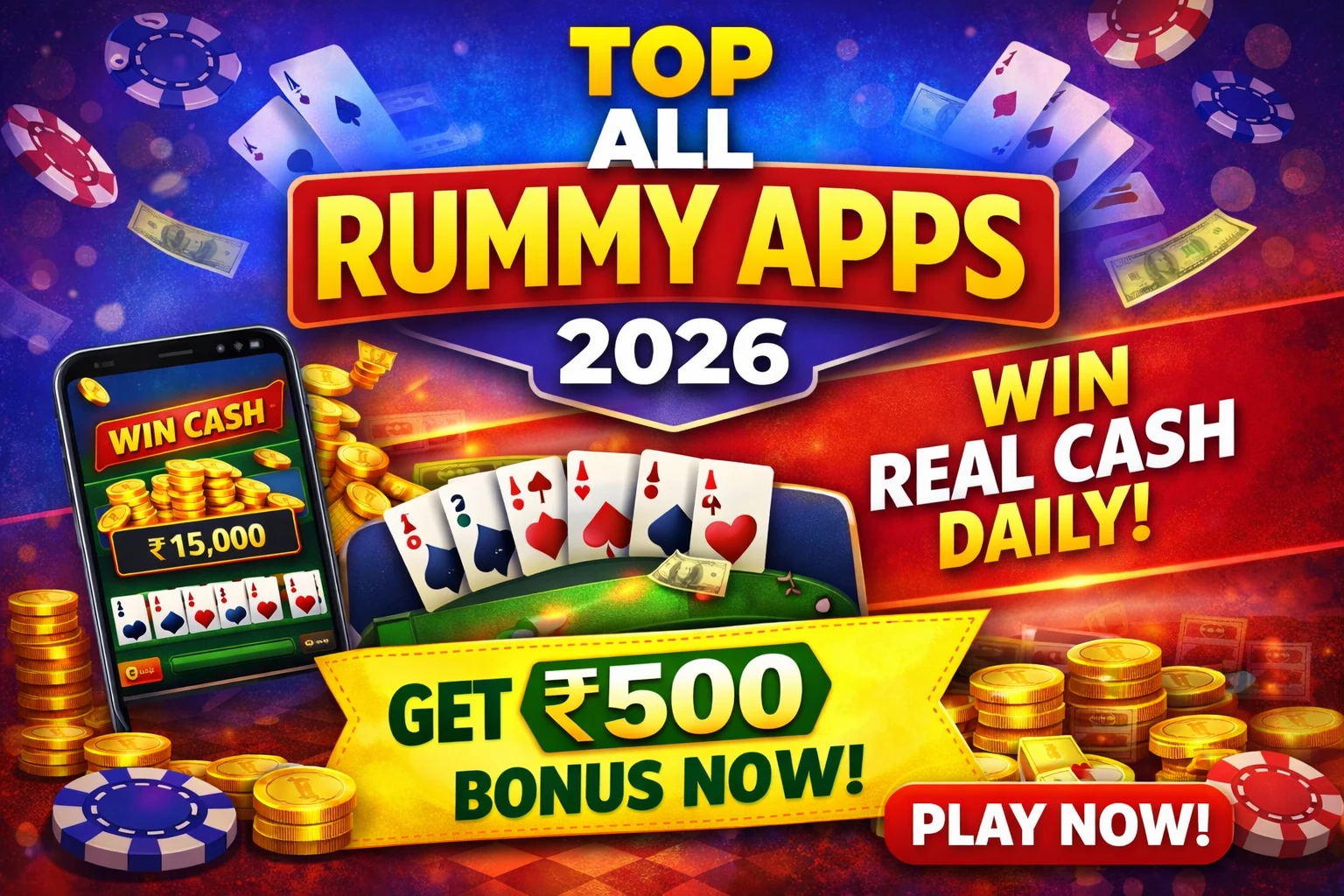 Top all rummy apps 2026 with best bonus offers and real cash rummy gameplay