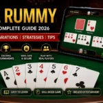Professional All Rummy guide banner featuring playing cards, online rummy gameplay, game variations, and winning strategies in 2026.