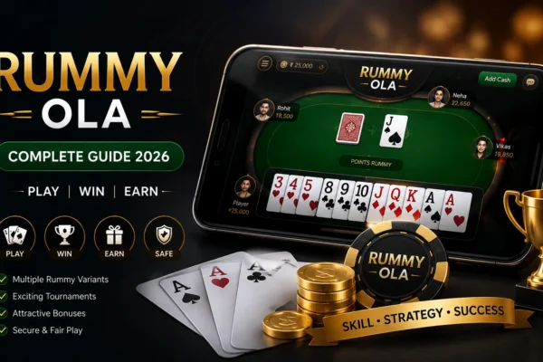 Rummy Ola: The Complete Guide to Playing, Downloading, Winning, and Earning Rewards in 2026 Rummy Ola complete guide showing online rummy gameplay, tournaments, rewards and winning strategies