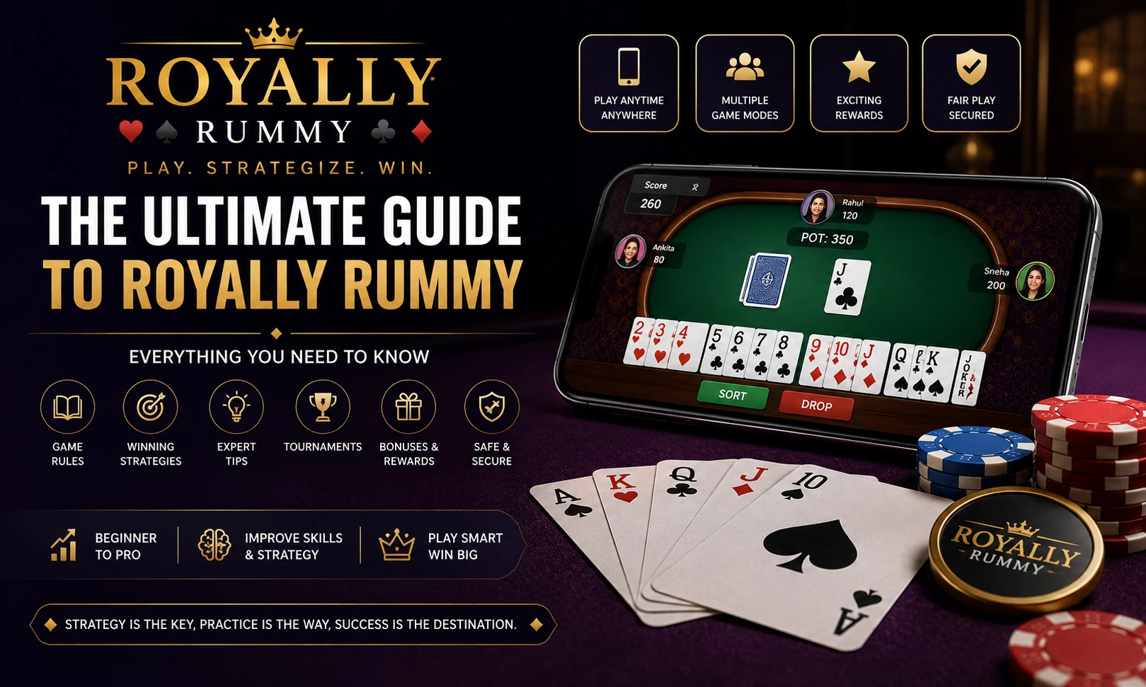 Royally Rummy complete online rummy guide with winning strategies, gameplay tips, tournaments, rewards, and expert advice for 2026.