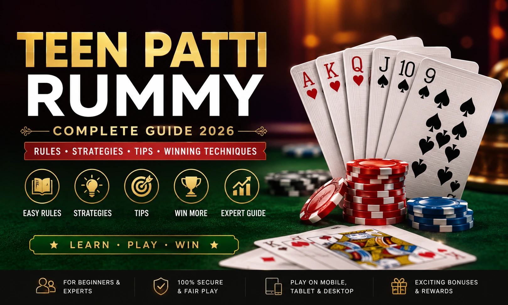 Teen Patti Rummy game featuring professional card gameplay, strategic sequences, and winning card combinations.
